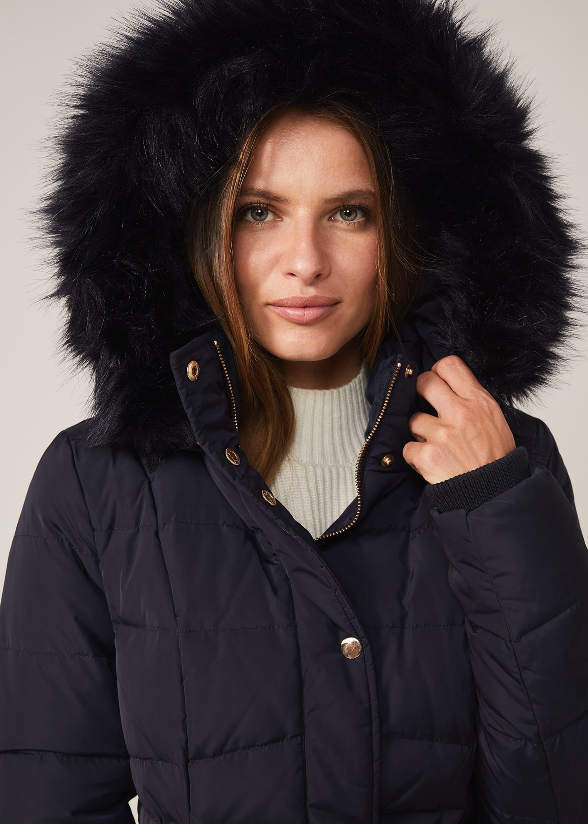 Vicky Velvet Trim Short Puffer Coat
