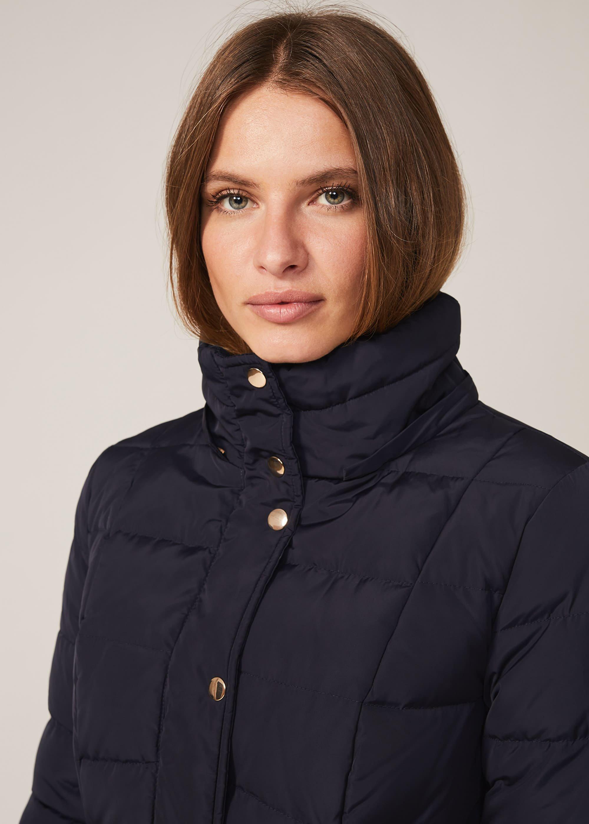 Vicky Velvet Trim Short Puffer Coat