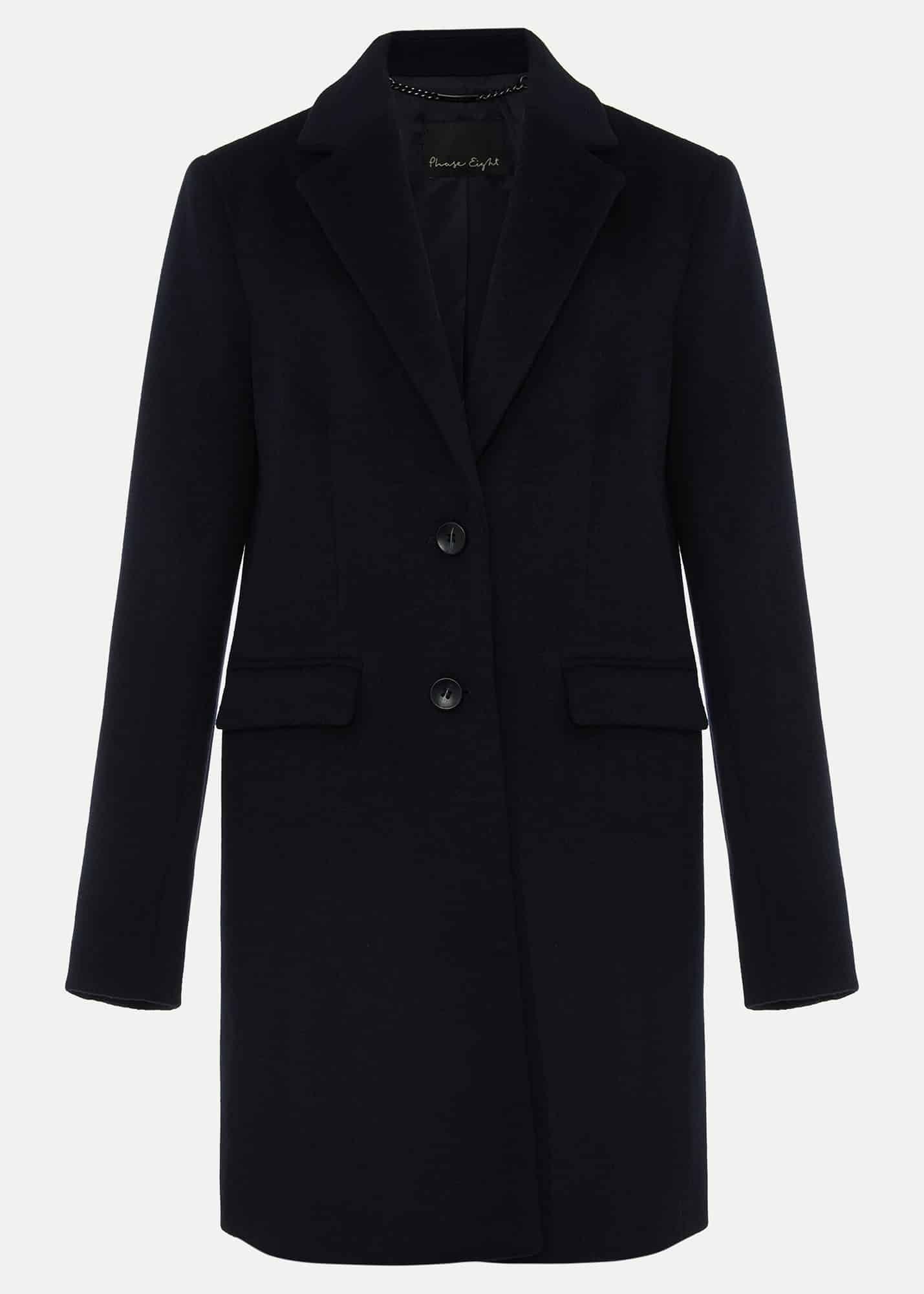 Lydia Navy Wool Smart Coat