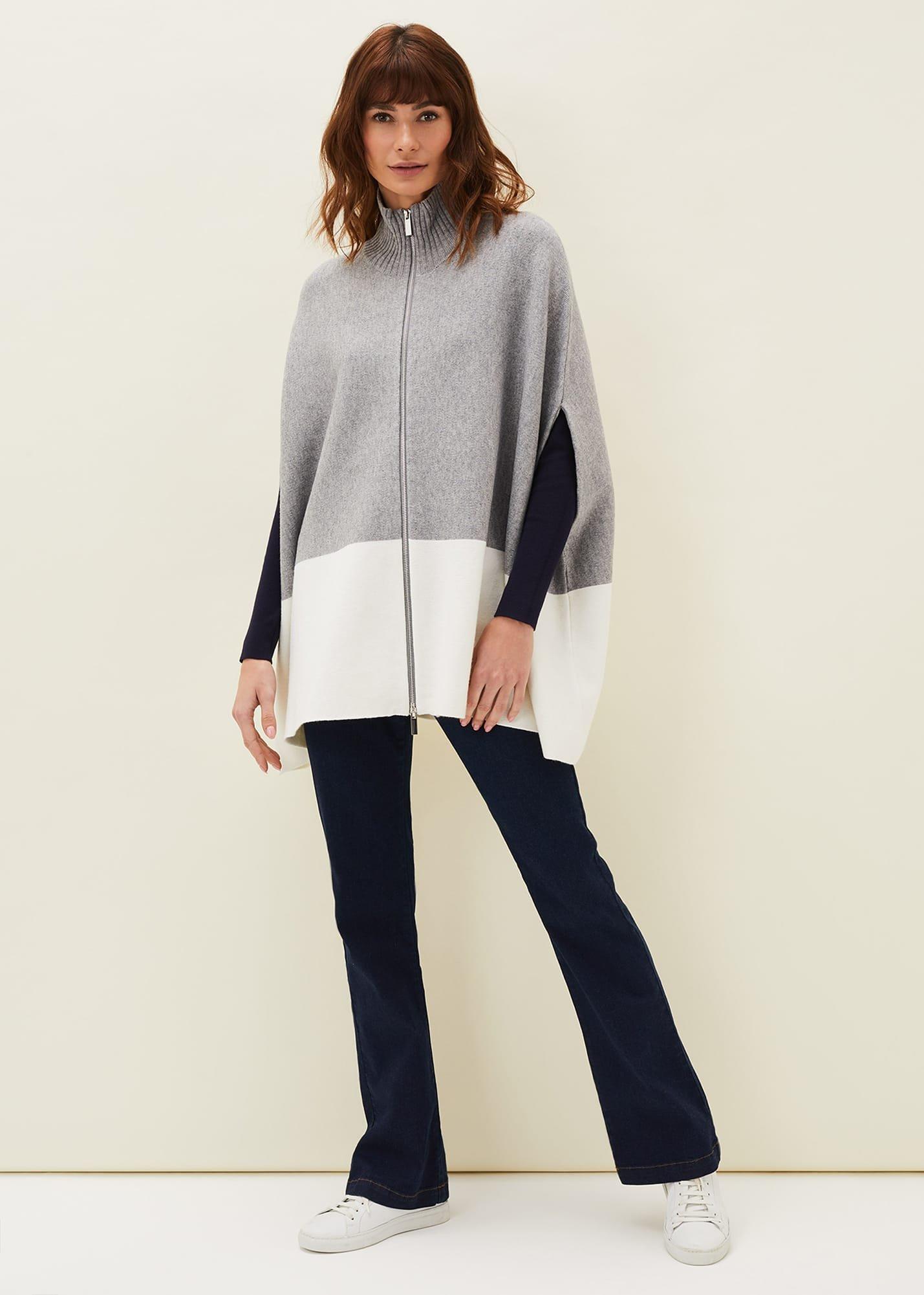 Leaha Colourblock Double Ended Zip Cape