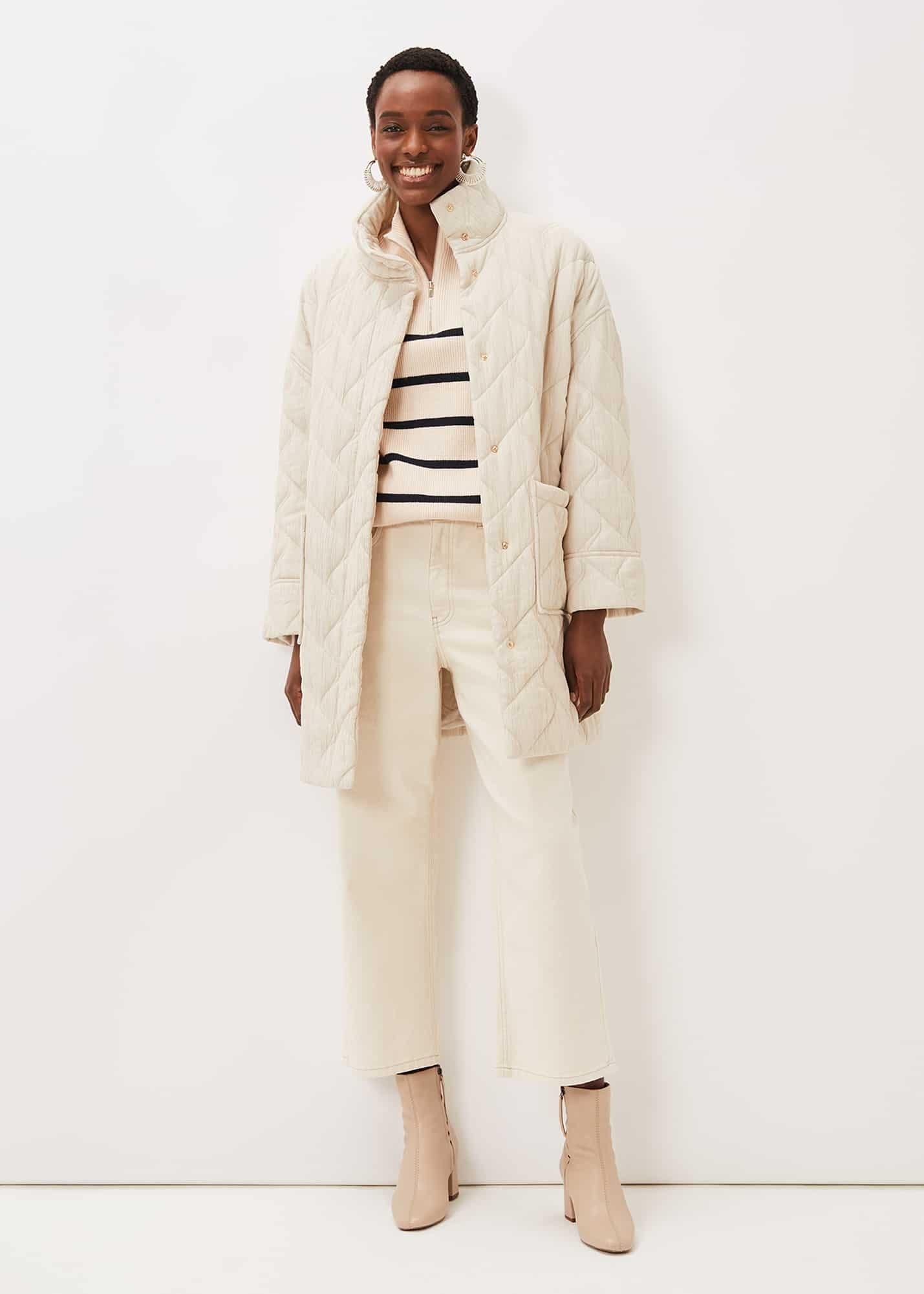 Fae Textured Quilted Longline Coat