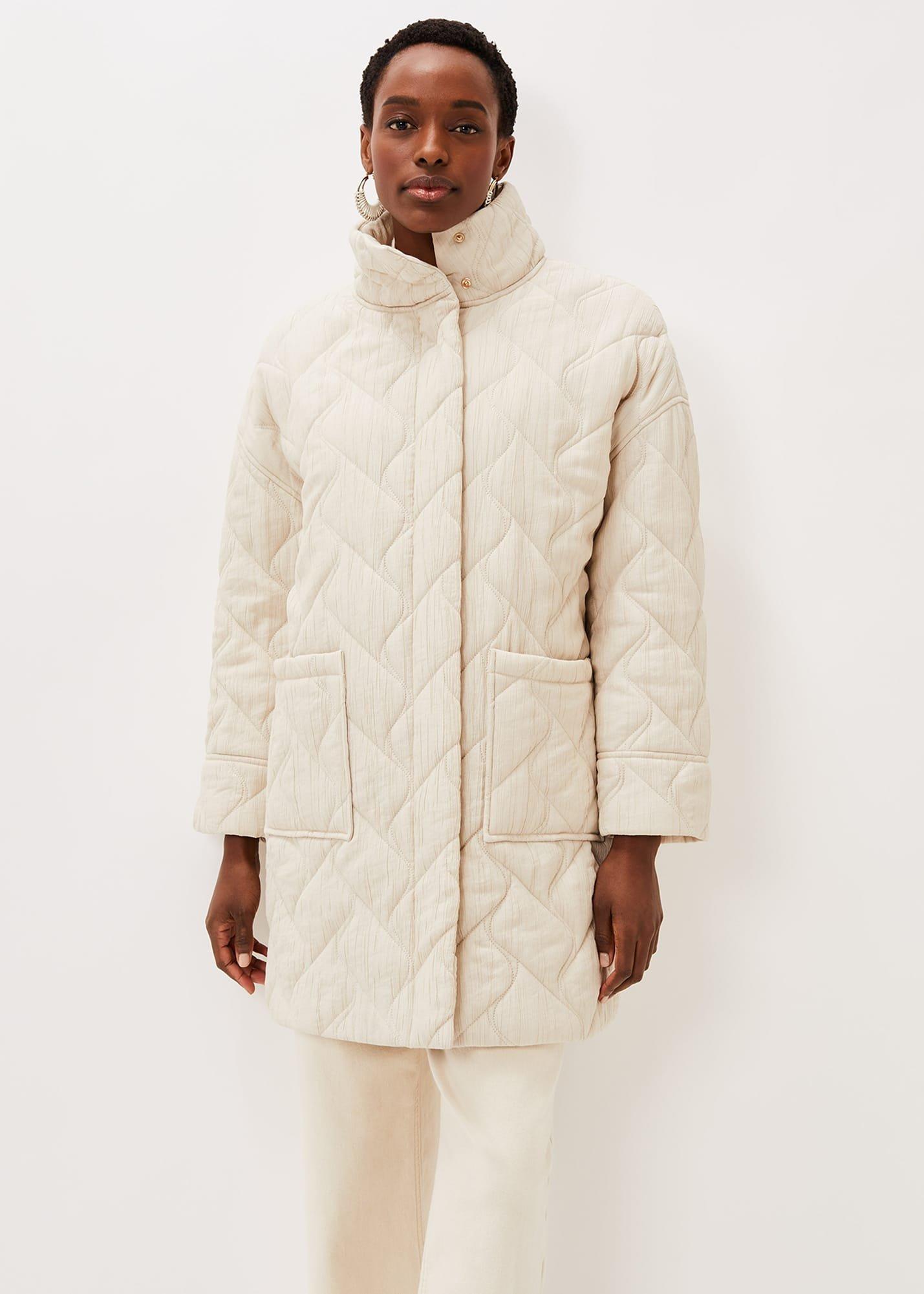 Fae Textured Quilted Longline Coat