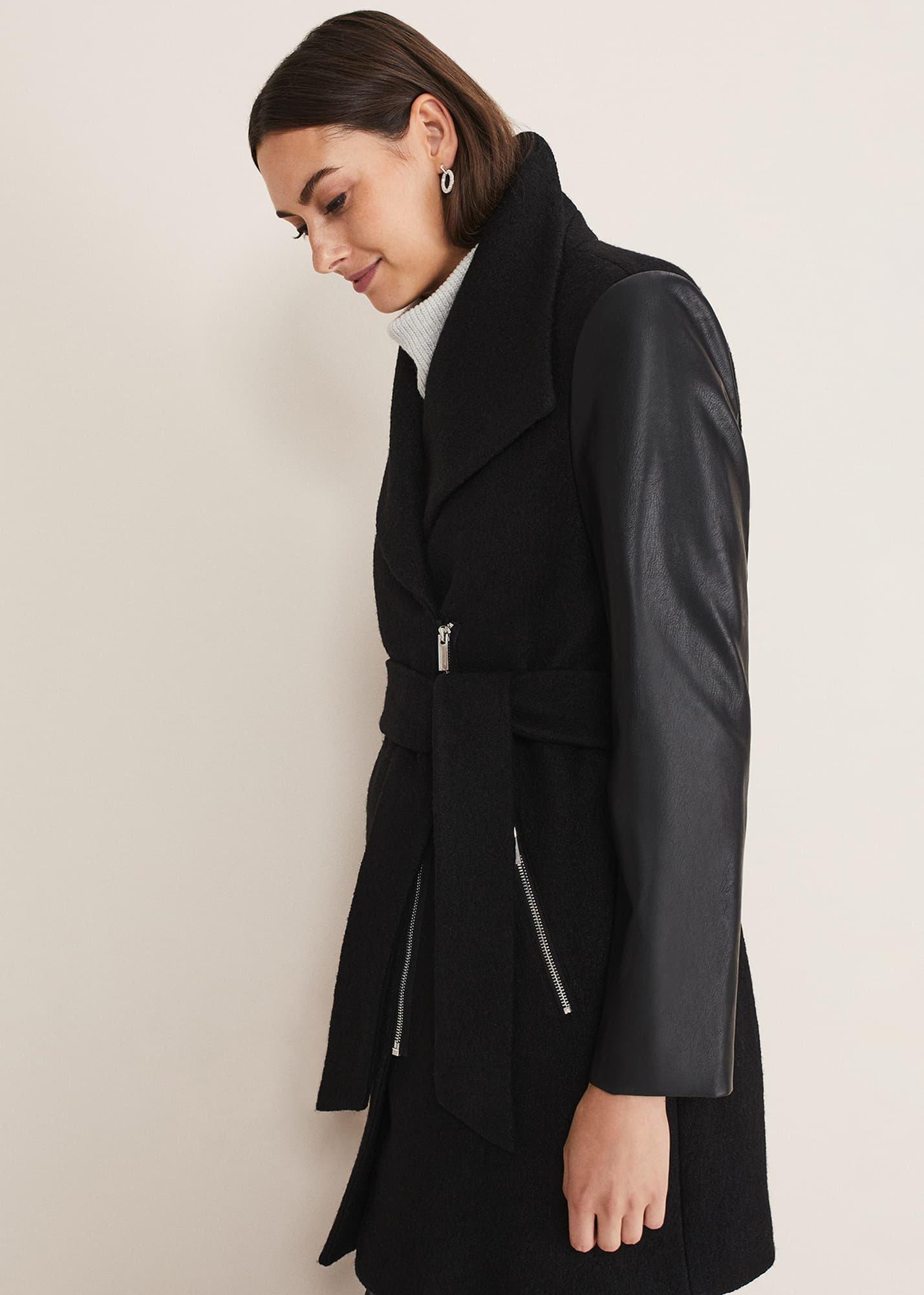 Tori Wool Contrast Sleeve Coat