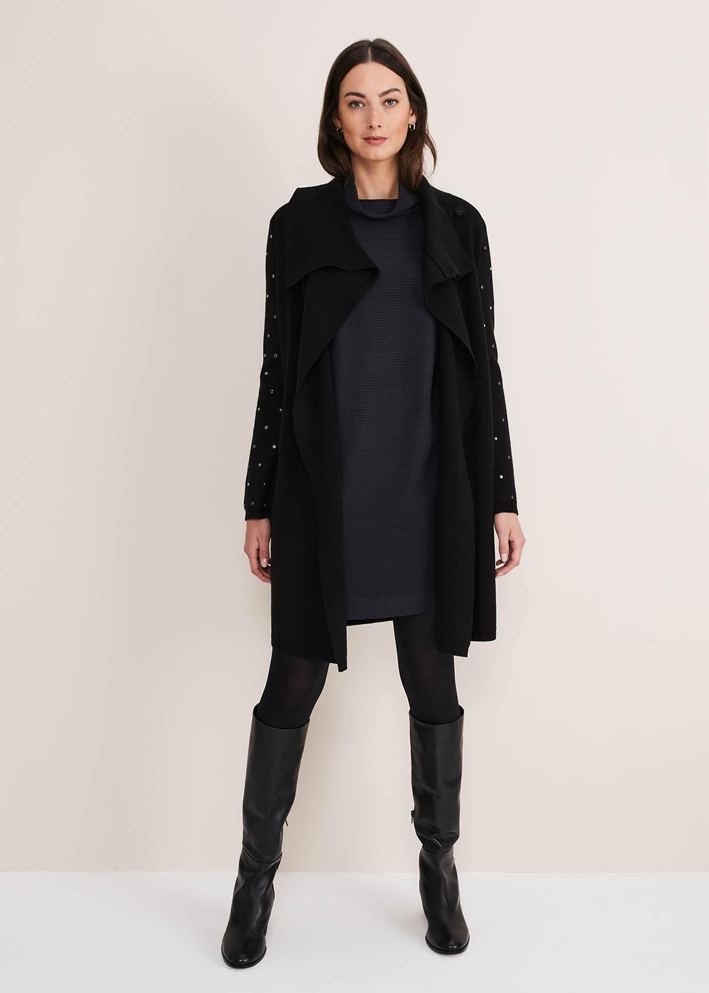 Paloma Stud Sleeve Knit Coat