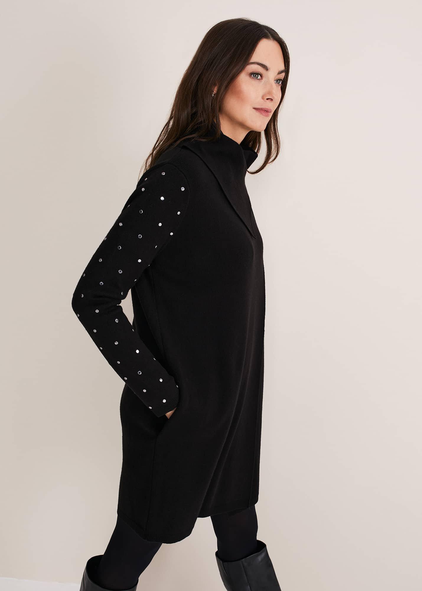 Paloma Stud Sleeve Knit Coat