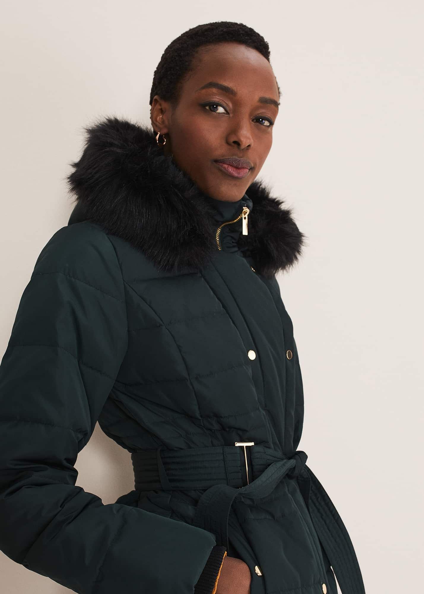 Leonor Tie Belted Short Puffer