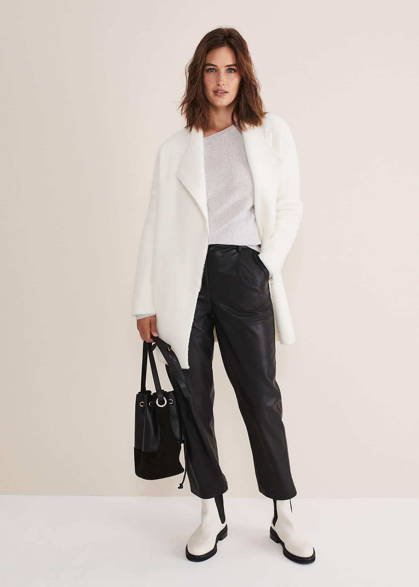 Fia Fluffy Zip Knit Coat
