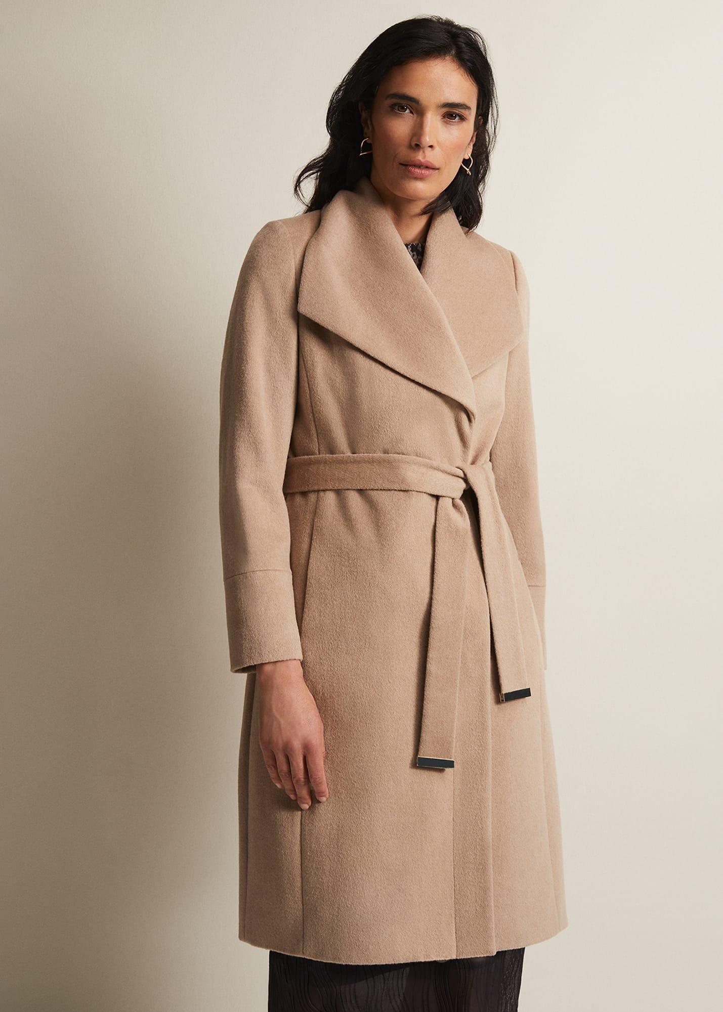 Nicci Camel Wool Belted Coat