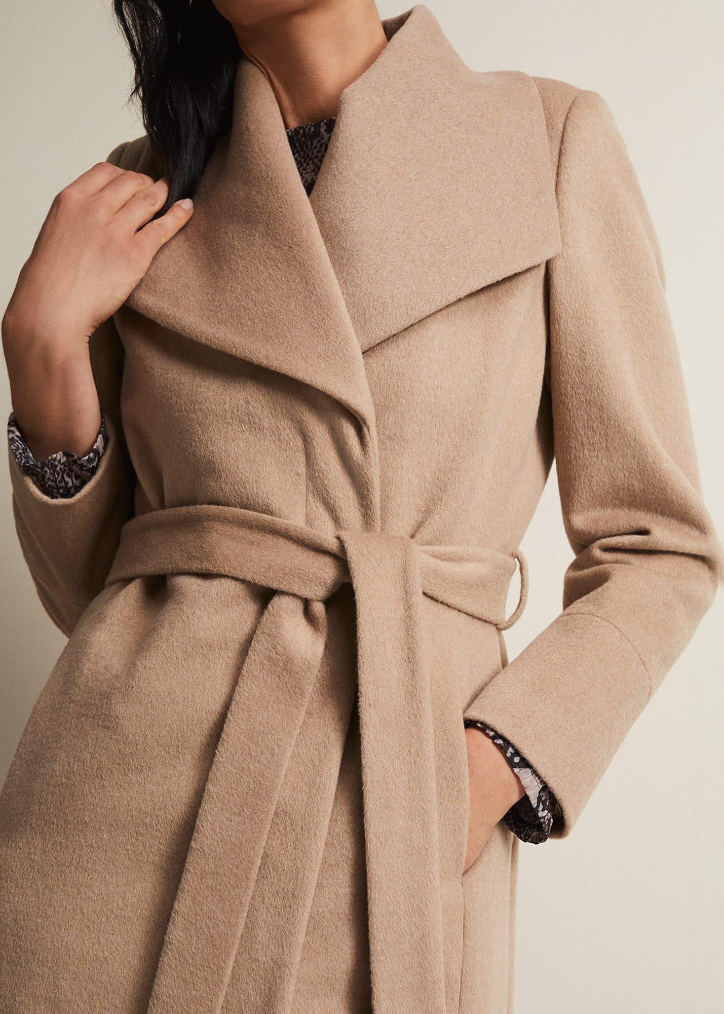 Nicci Camel Wool Belted Coat