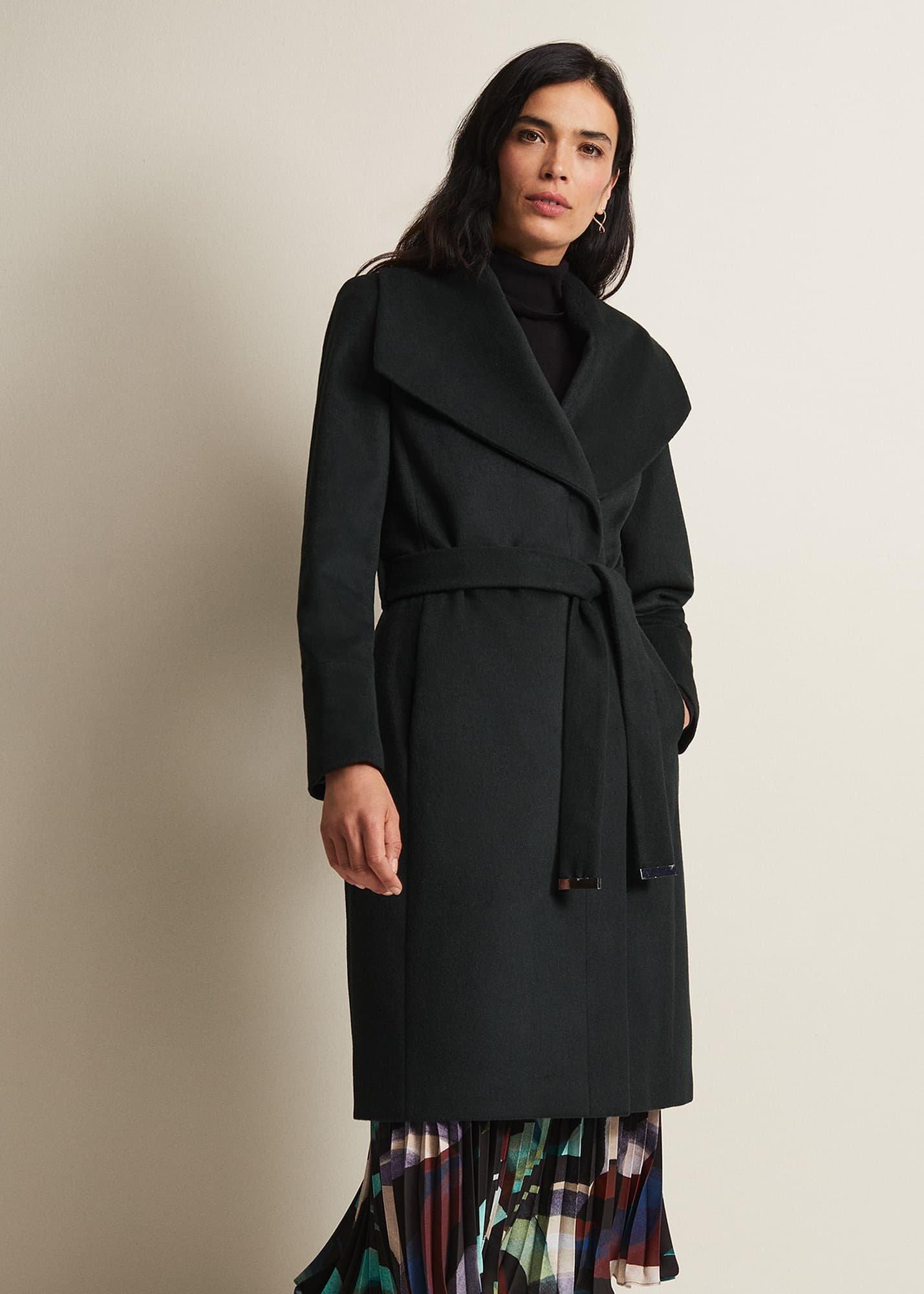 Nicci Dark Green Wool Smart Coat