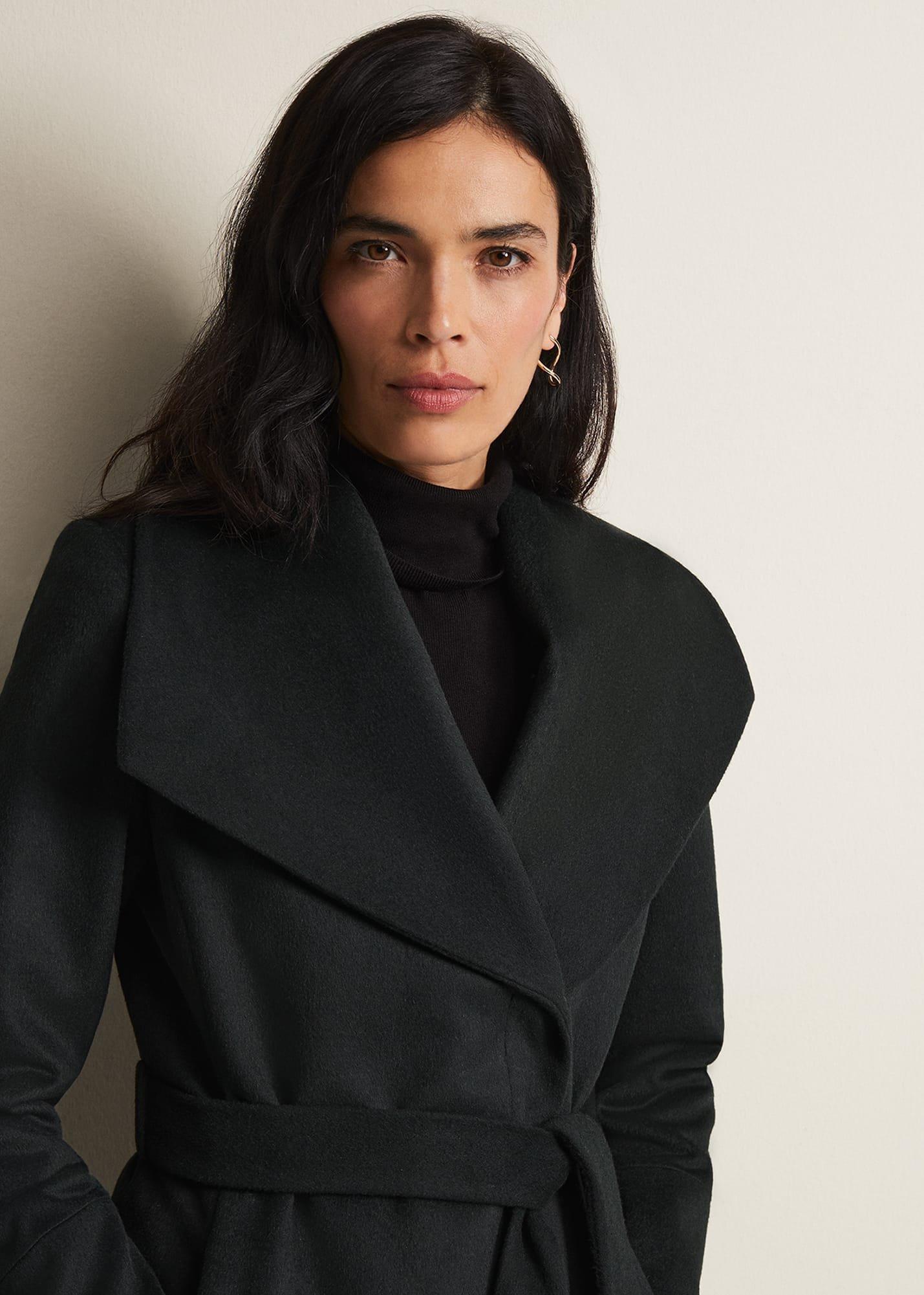 Nicci Dark Green Wool Smart Coat