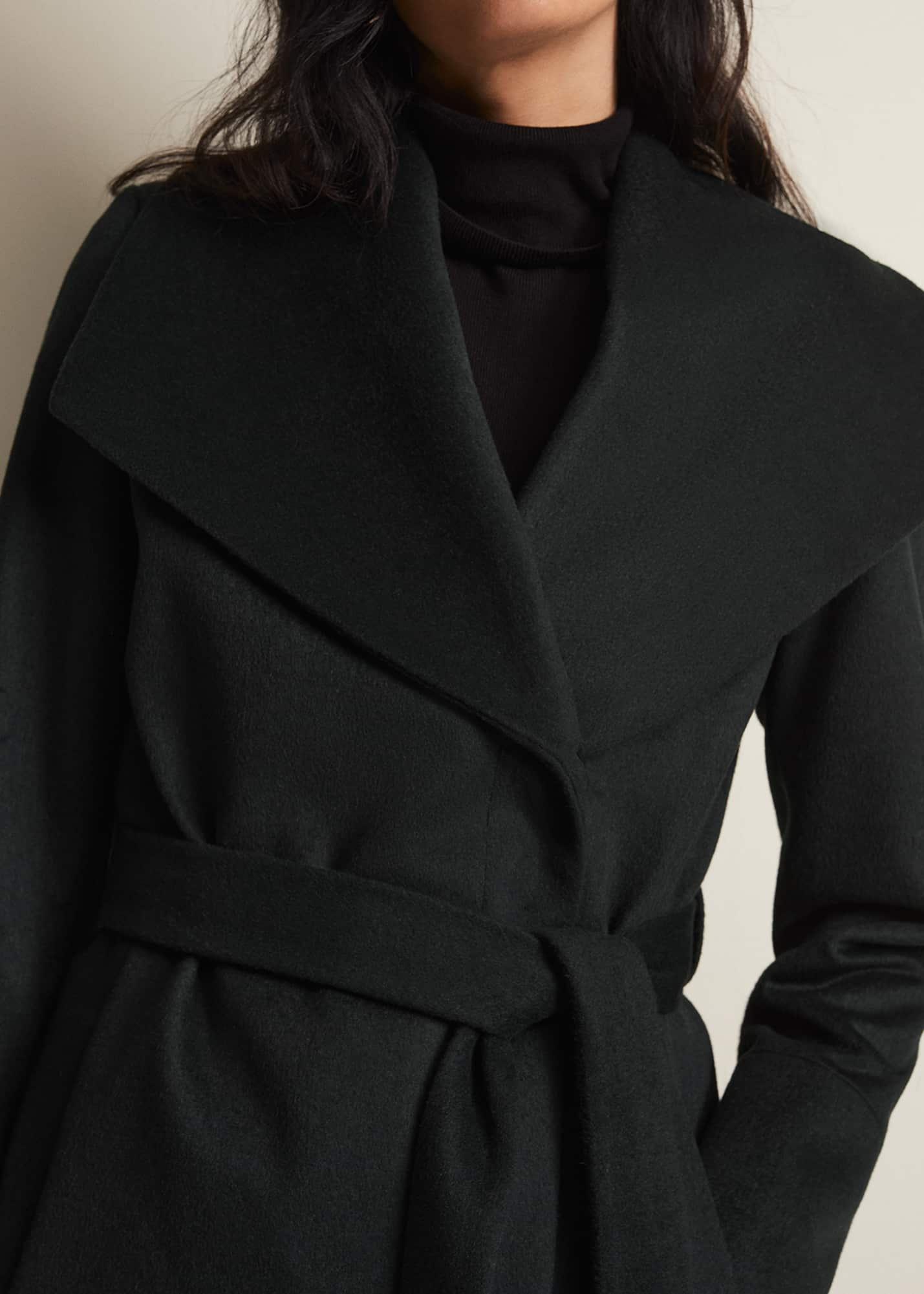 Nicci Dark Green Wool Smart Coat