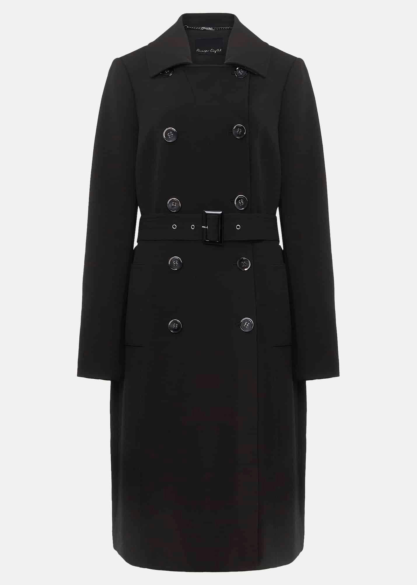 Layana Black Smart Trench Coat