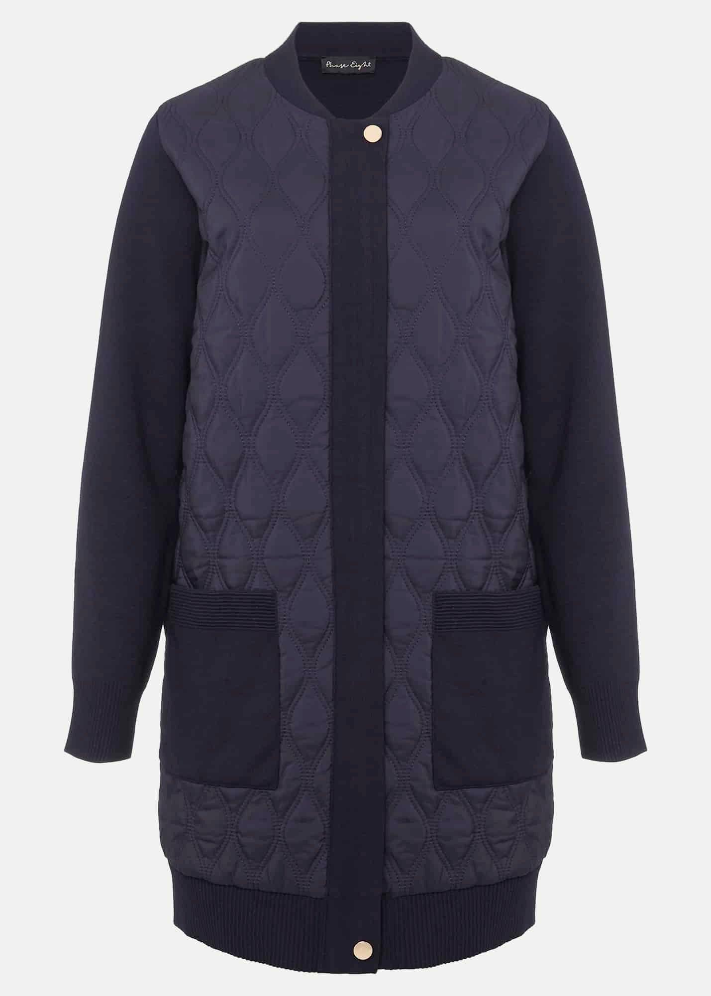 Zadie Navy Quilted Knit Coatigan