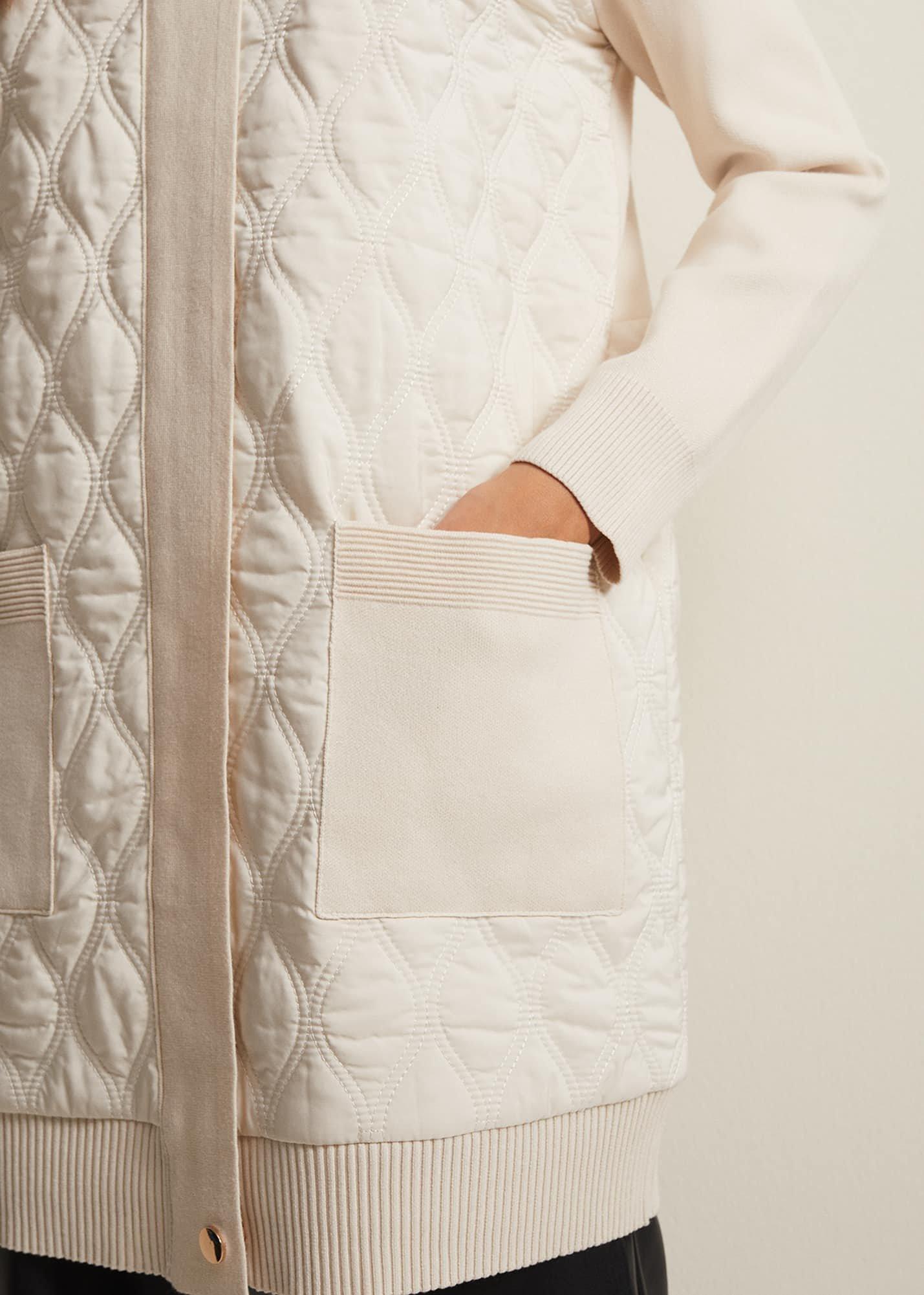 Zadie White Quilted Knit Coatigan