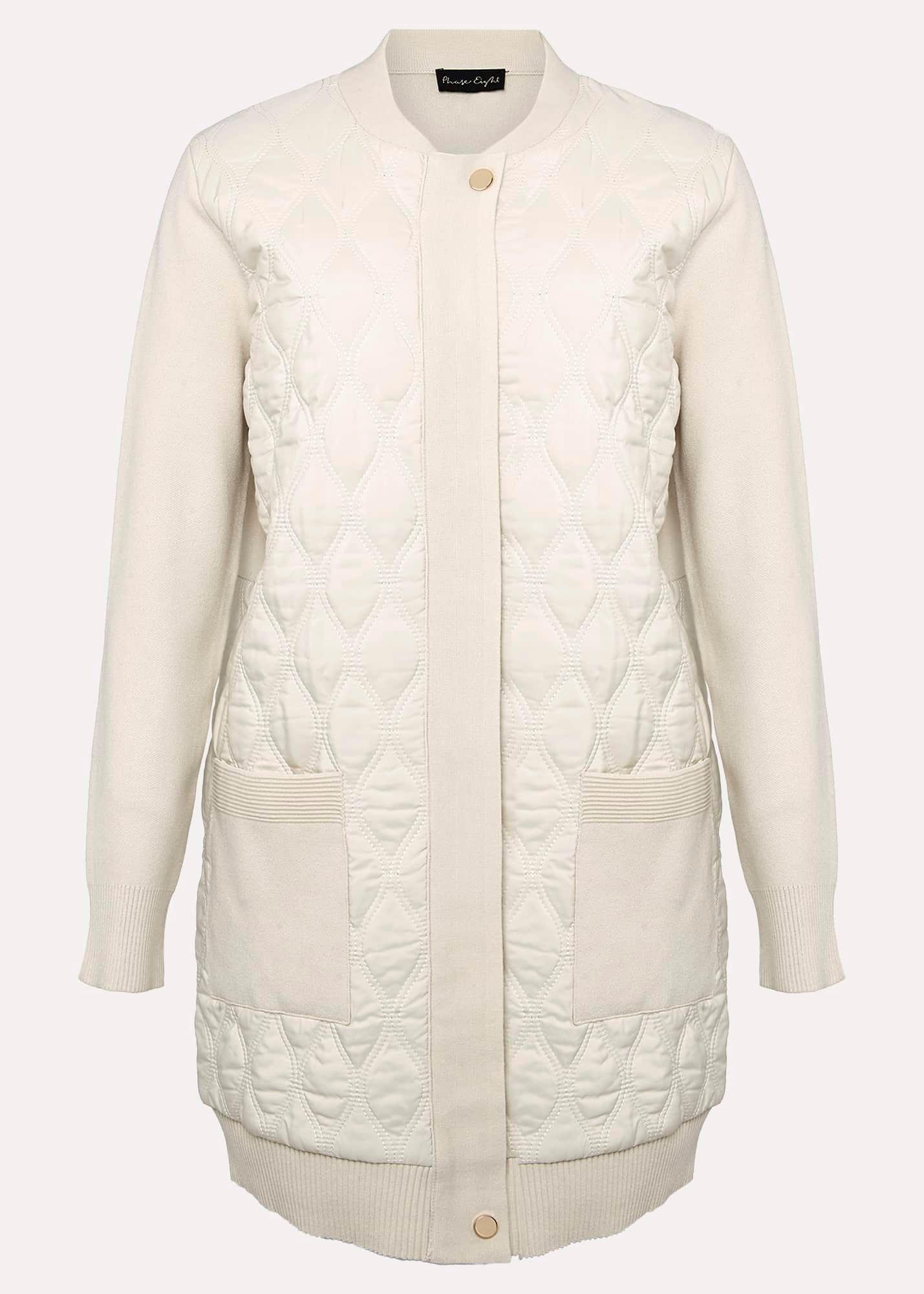 Zadie White Quilted Knit Coatigan