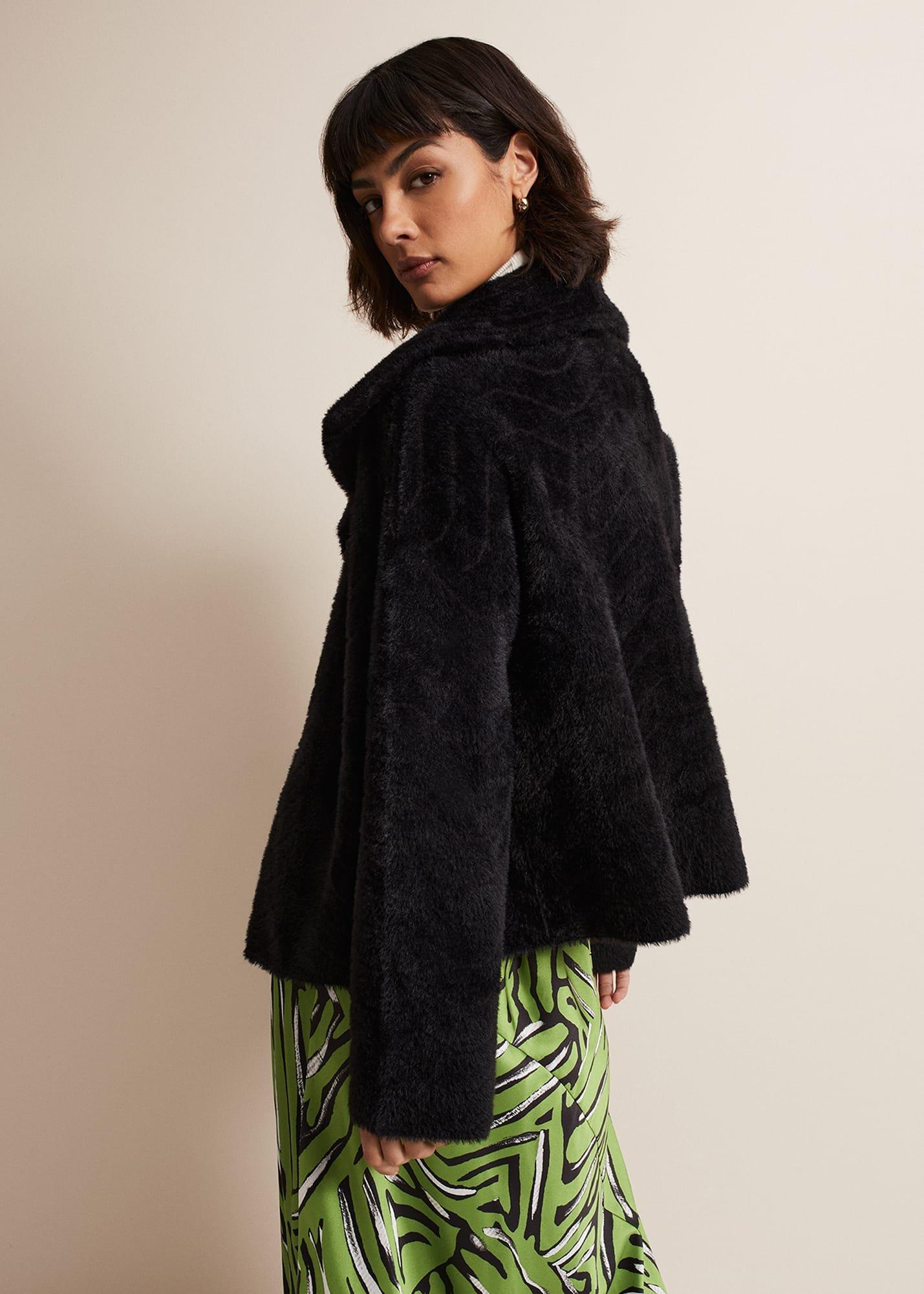 Lucy Black Faux Fur Jacket