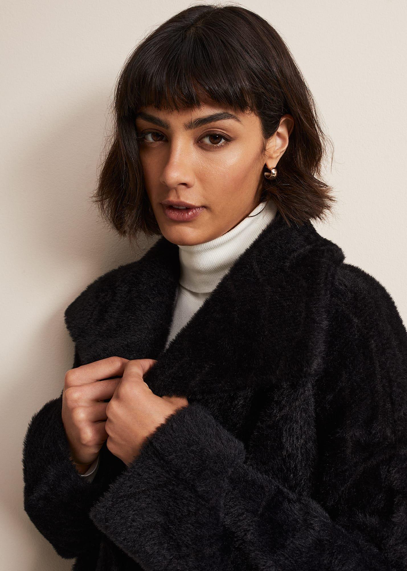 Lucy Black Faux Fur Jacket