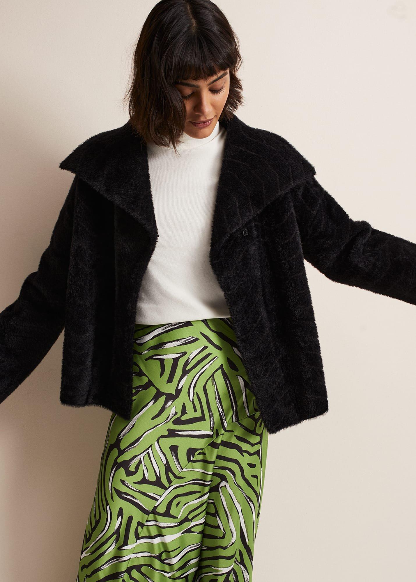 Lucy Black Faux Fur Jacket
