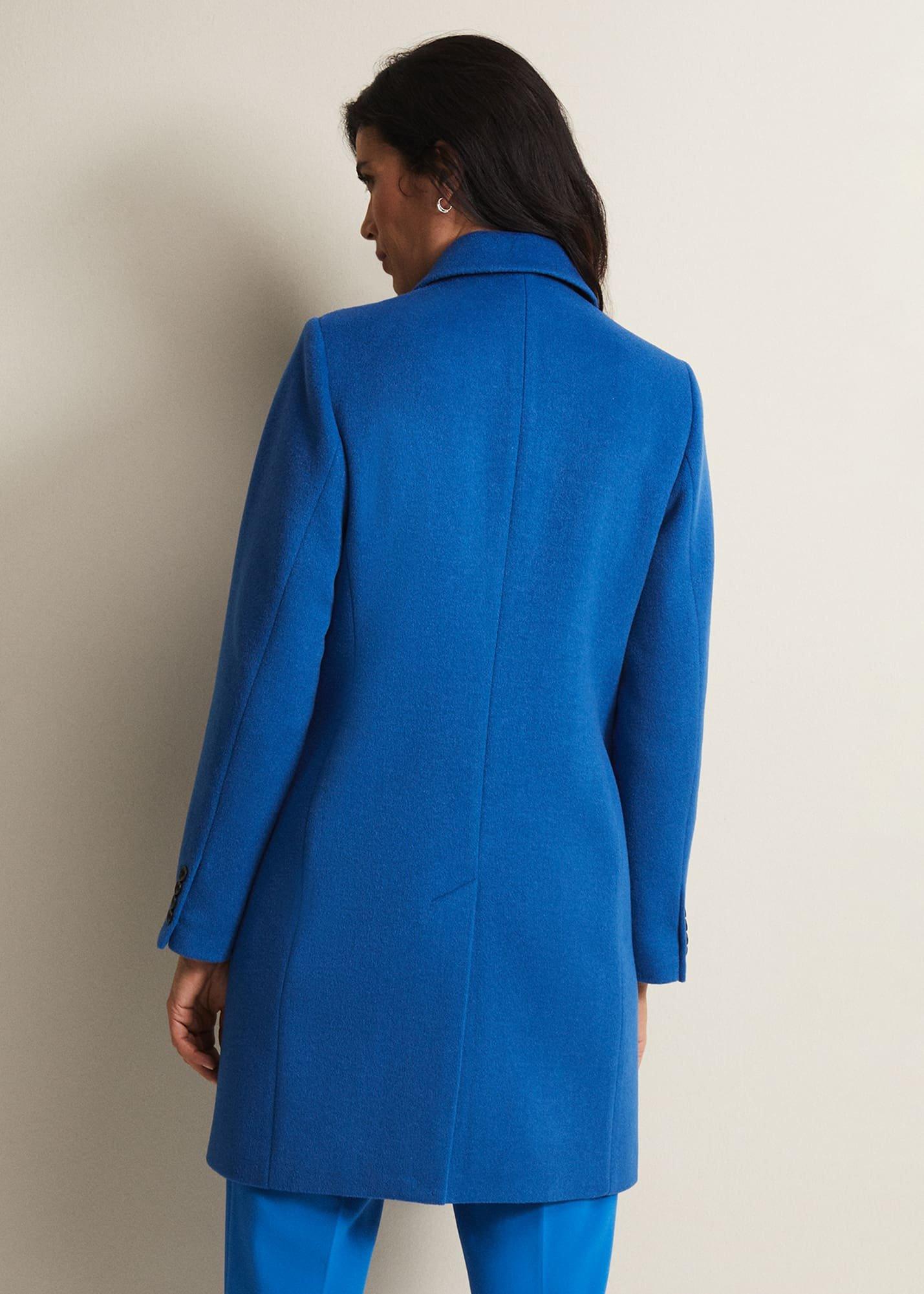 Lydia Blue Wool Smart Coat