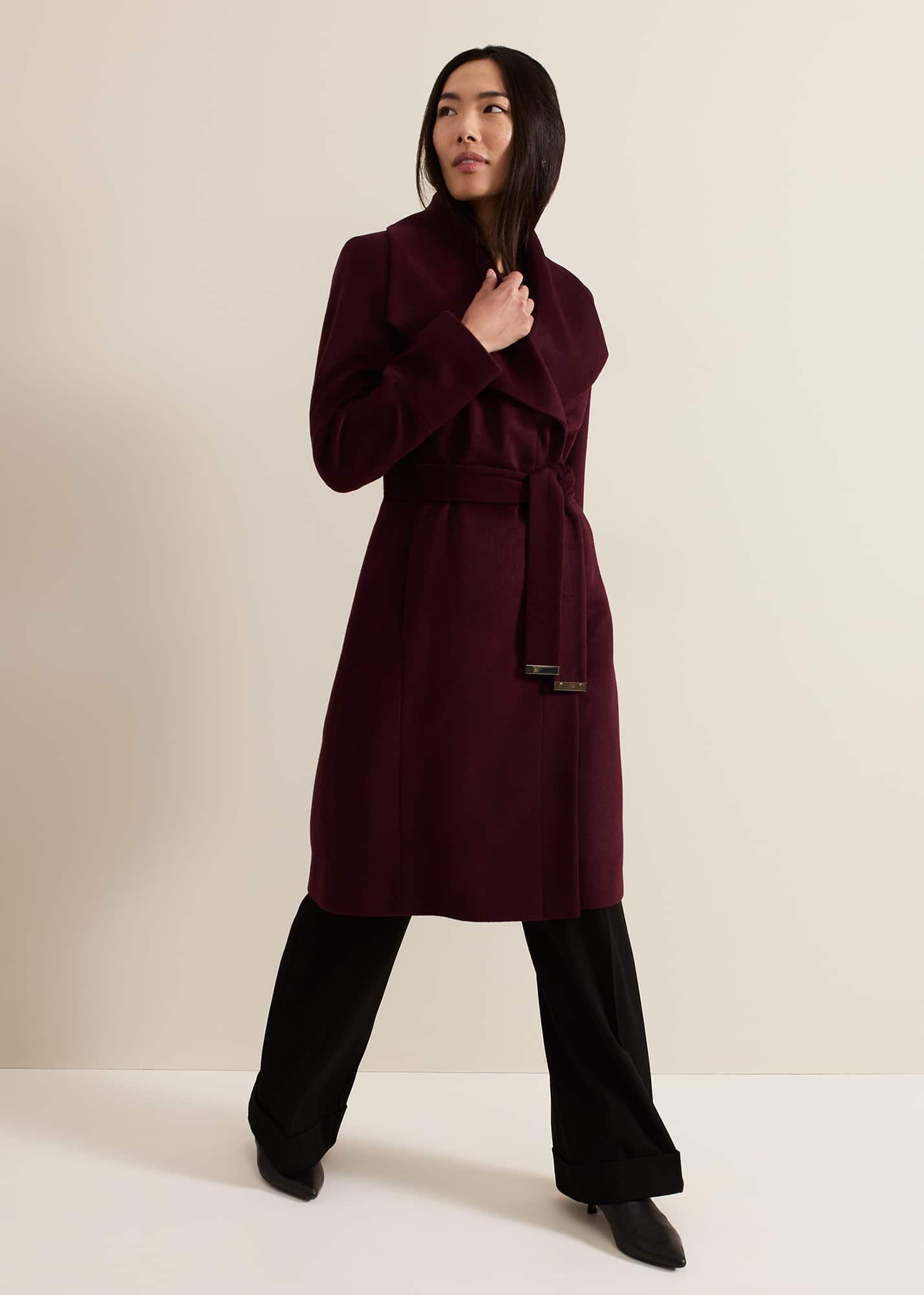 ${product-id}-Nicci Belted Wool Coat-Burgundy-${view-type}