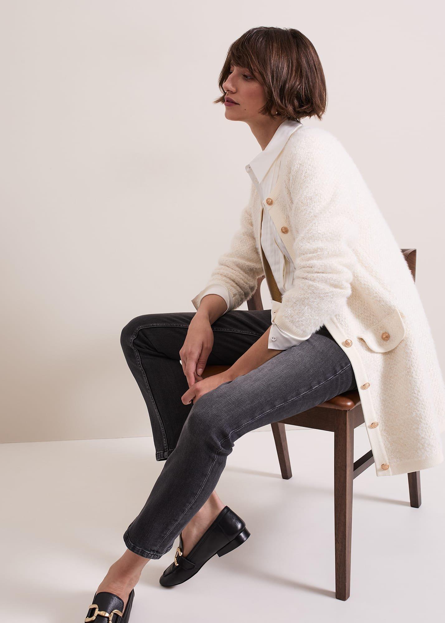 Laci Long Line Boucle Knit Coatigan