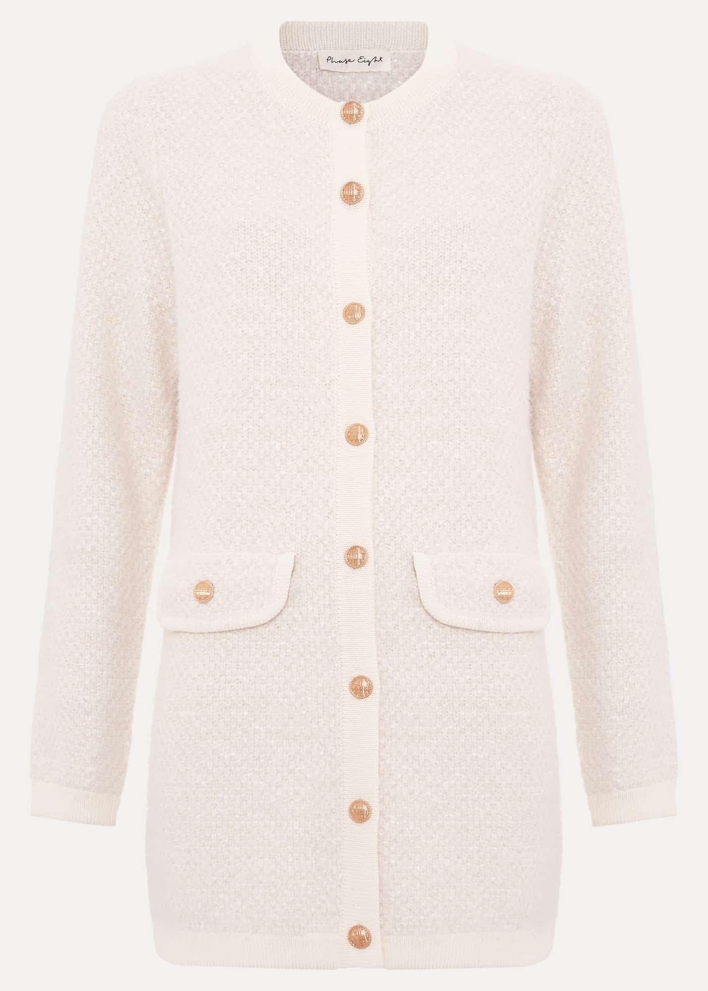 Laci Long Line Boucle Knit Coatigan