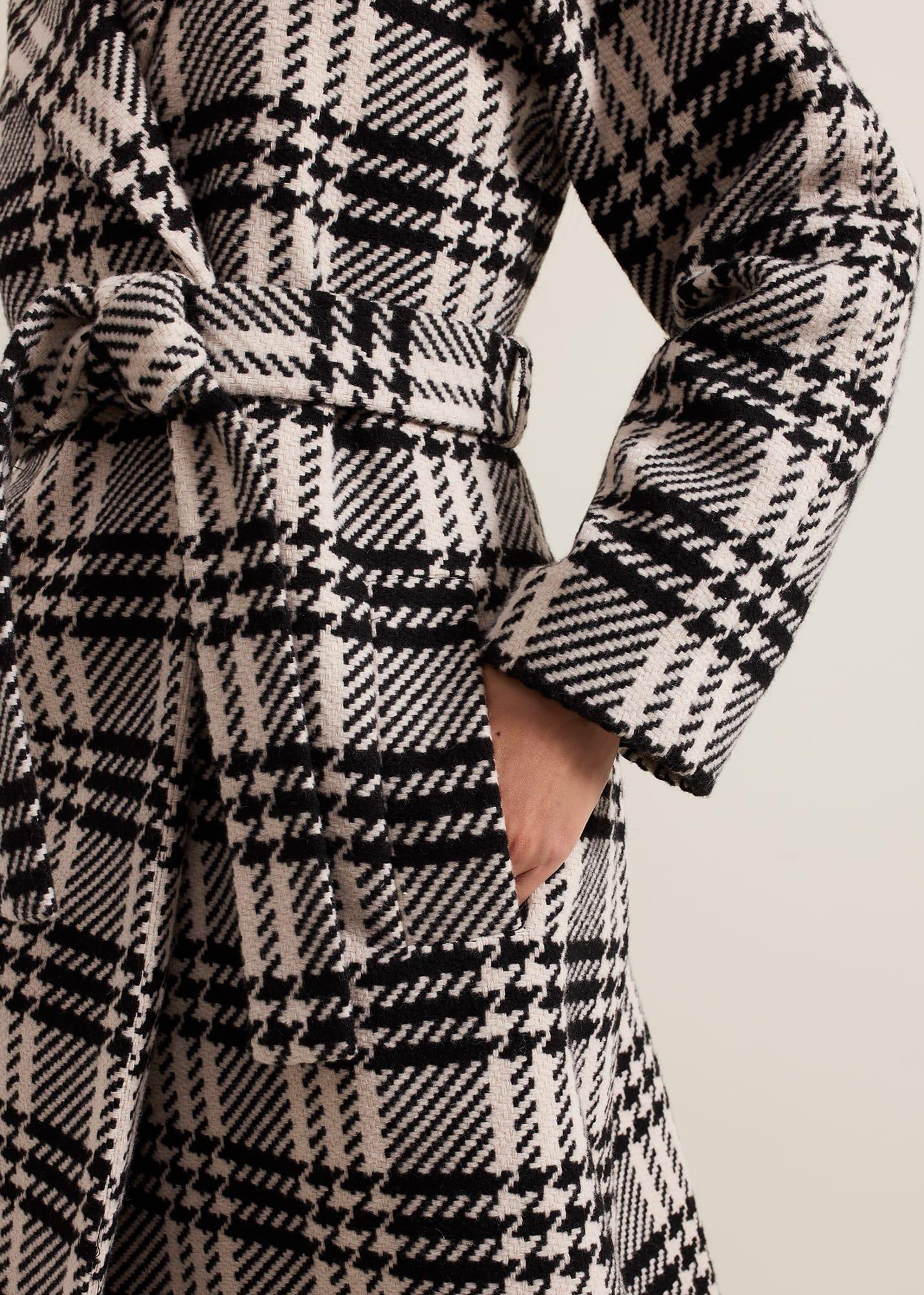 Cassie Check Wool Coat