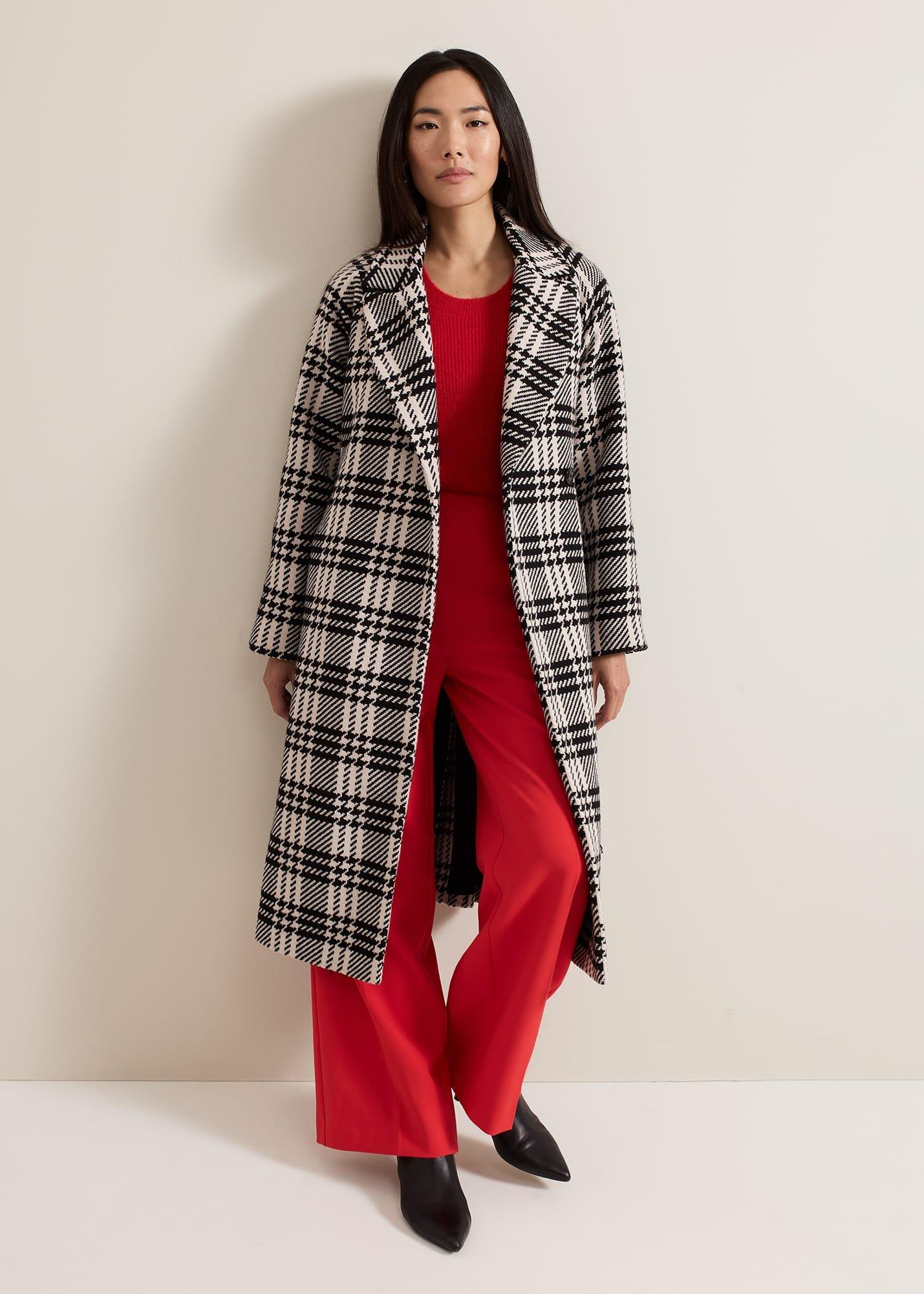 Cassie Check Wool Coat