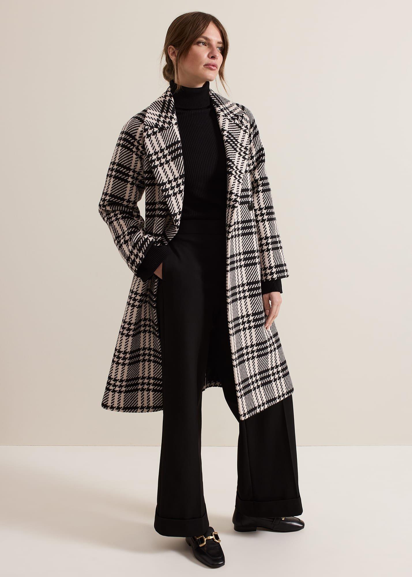 ${product-id}-Petite Cassie Check Wool Wrap Coat-Black/Ivory-${view-type}