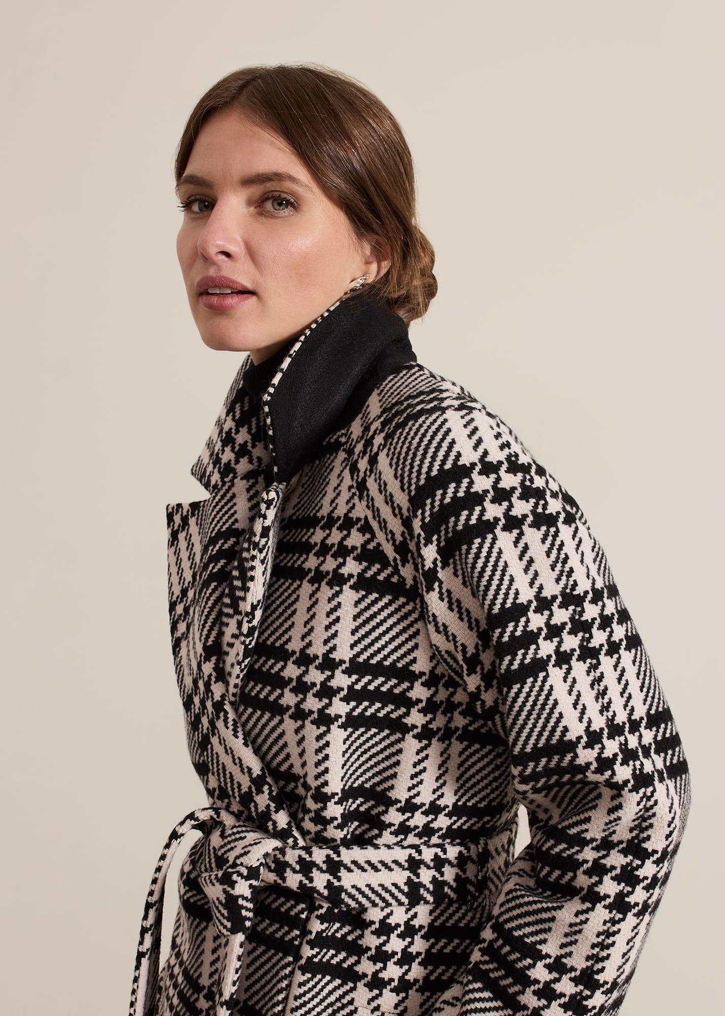 ${product-id}-Petite Cassie Check Wool Wrap Coat-Black/Ivory-${view-type}
