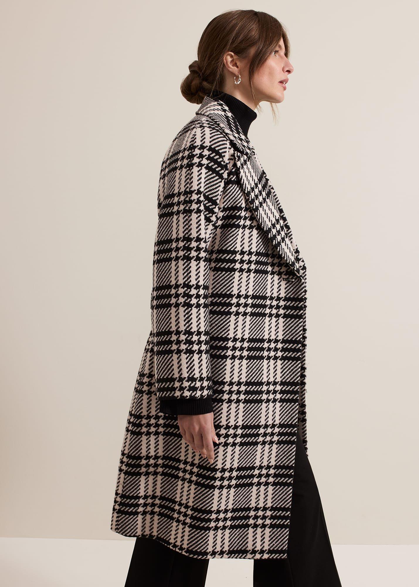${product-id}-Petite Cassie Check Wool Wrap Coat-Black/Ivory-${view-type}