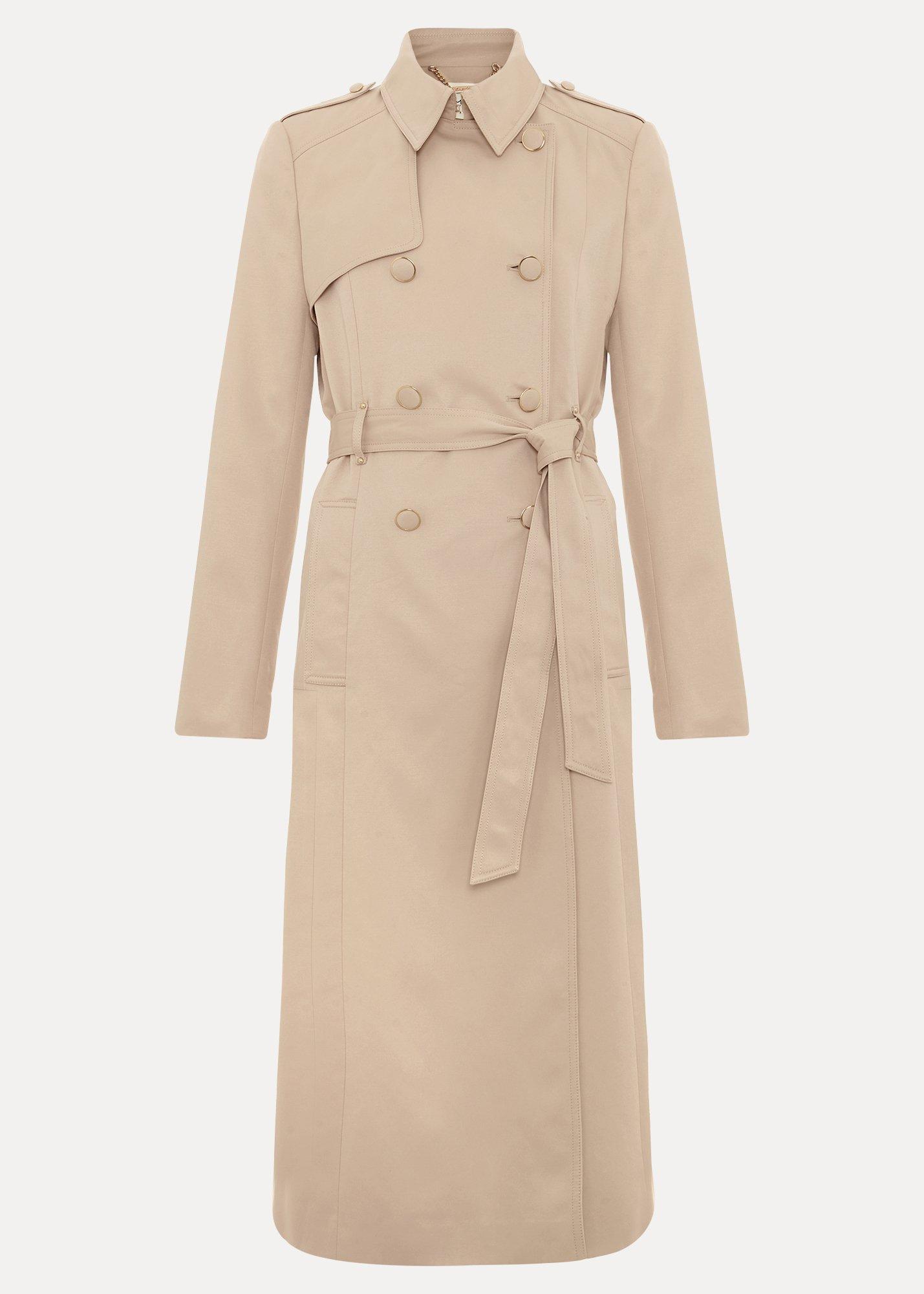 Cheryl Camel Long Fitted Trench Coat