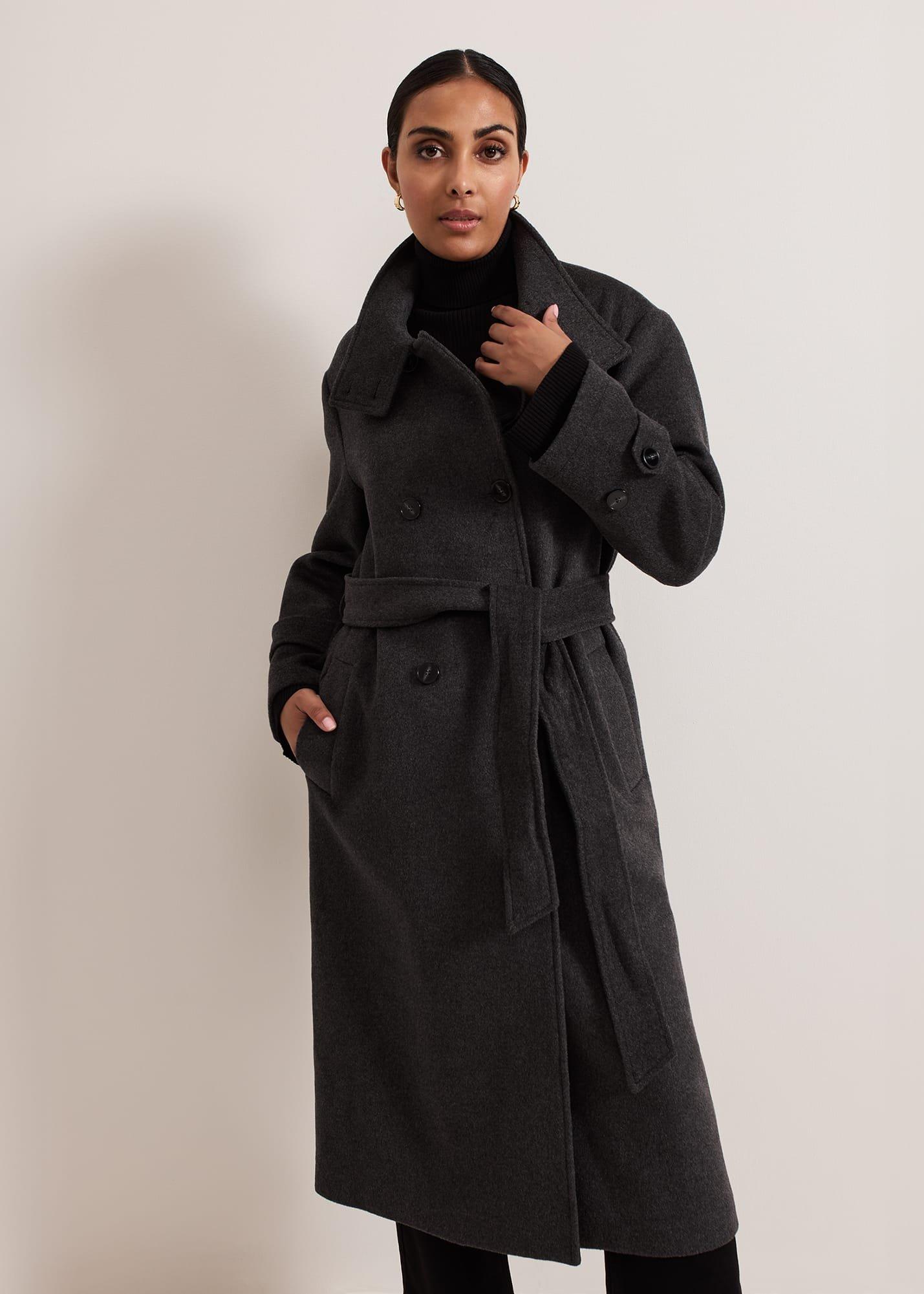 Petite Paloma Funnel Neck Wool Coat