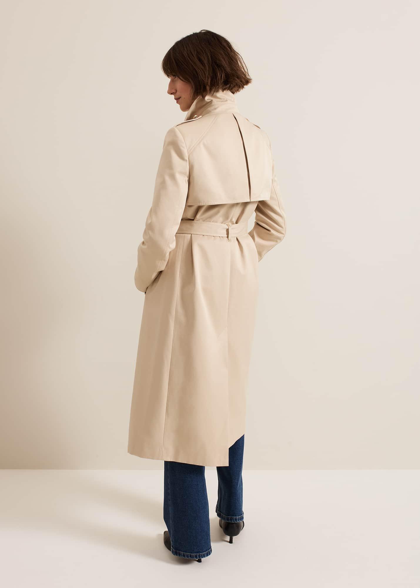 Cheryl Camel Long Fitted Trench Coat