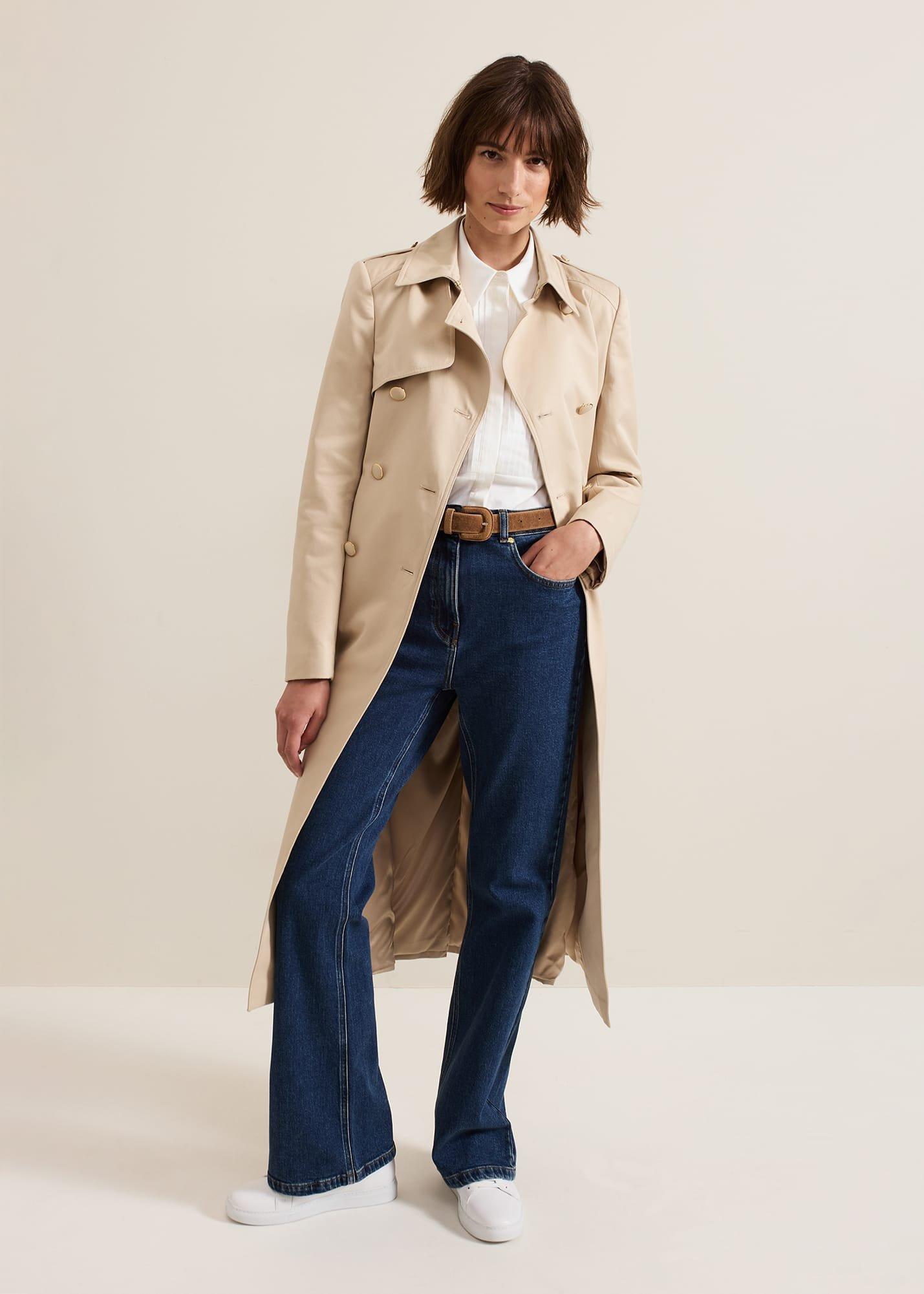 Cheryl Camel Long Fitted Trench Coat
