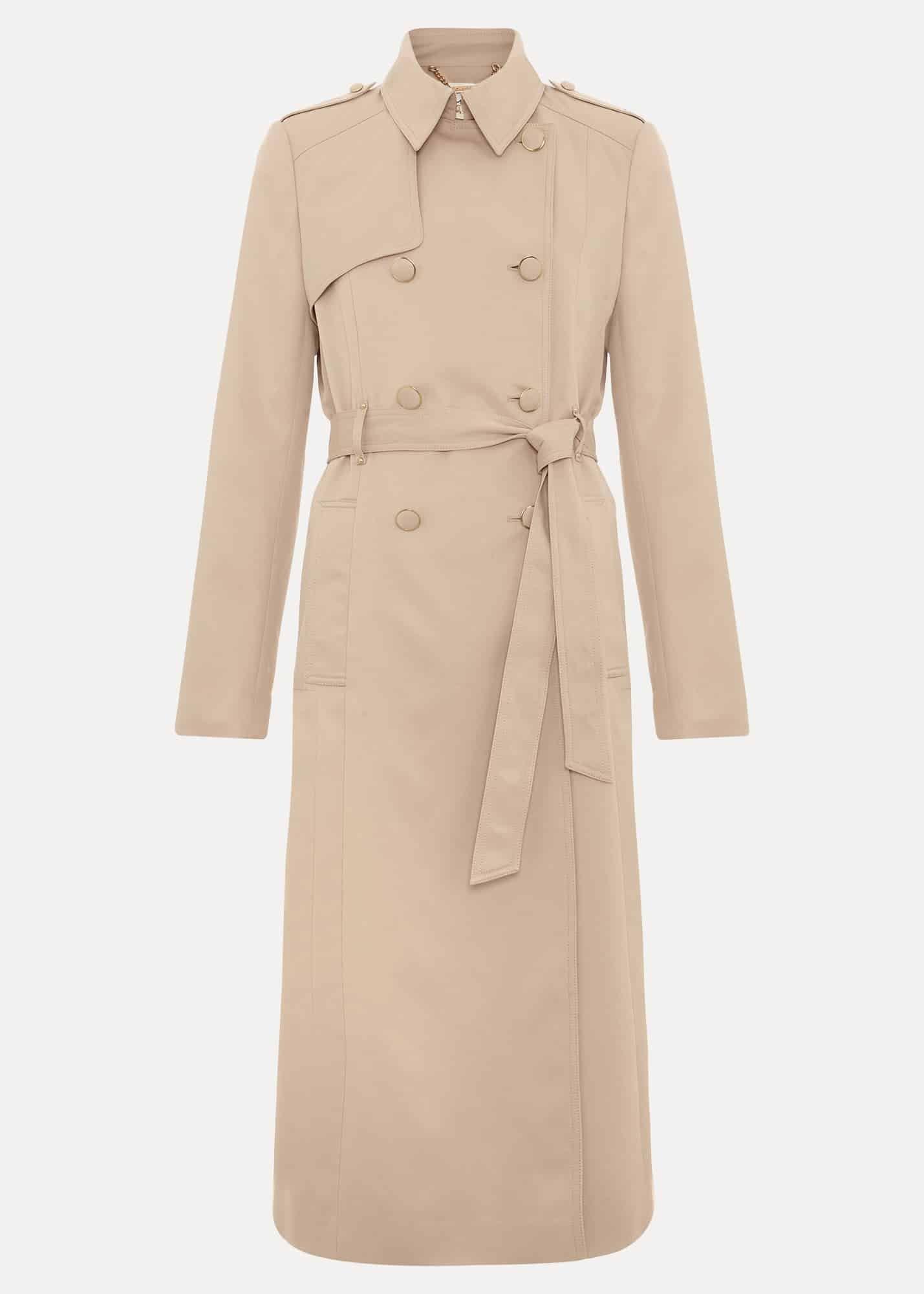 Cheryl Camel Long Fitted Trench Coat