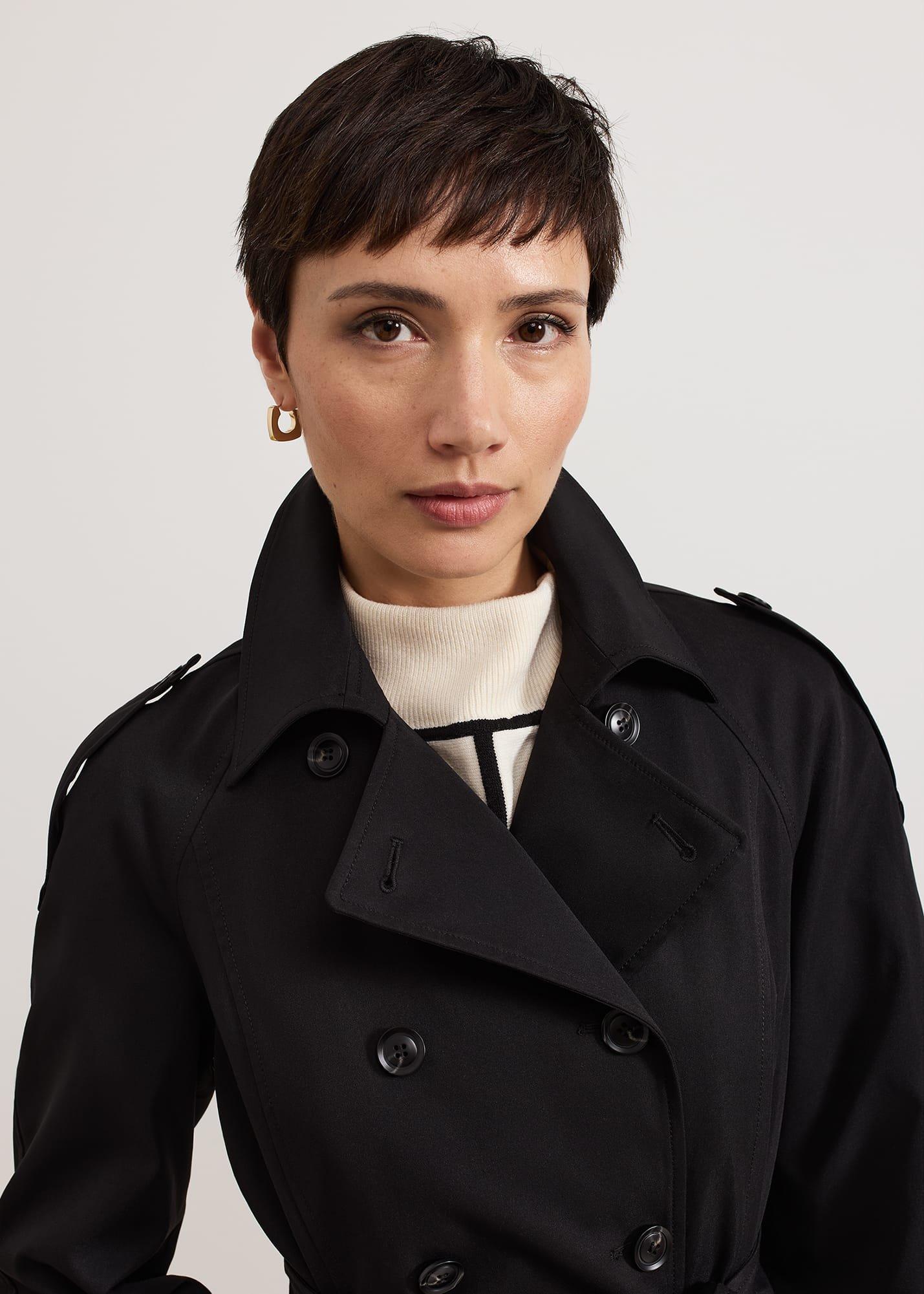 Avalie Neutral Collar Detail Trench Coat