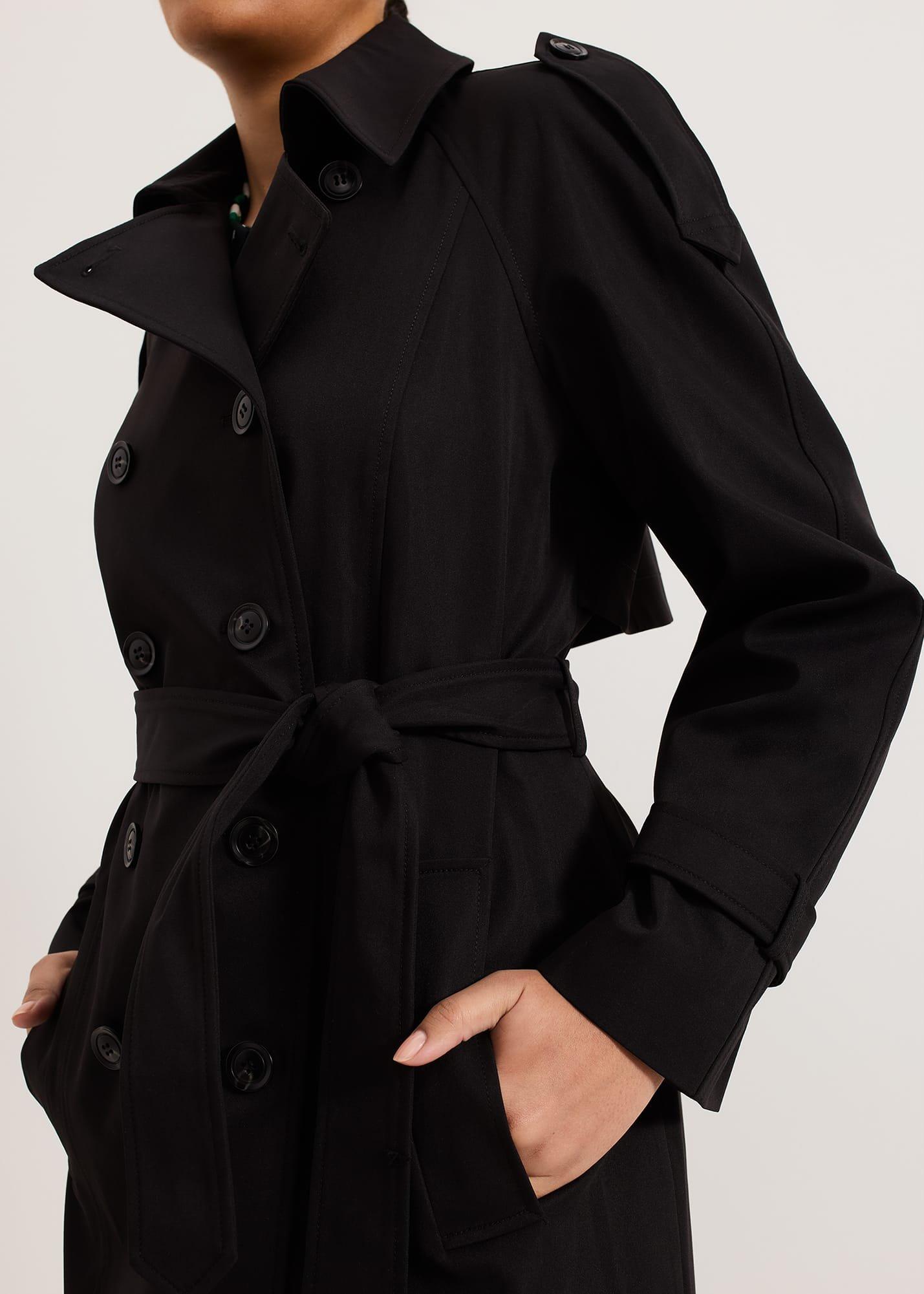 Avalie Petite Neutral Trench Coat